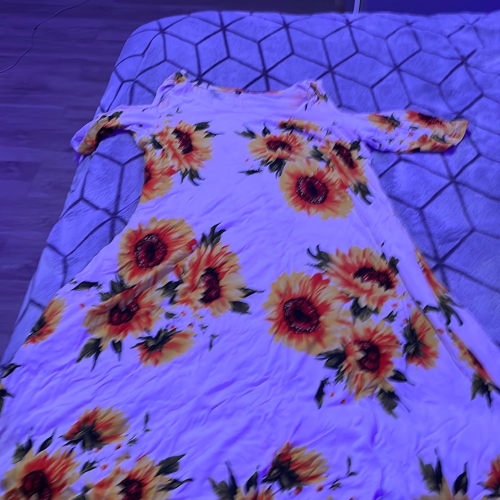 off the shoulder, sunflower dress